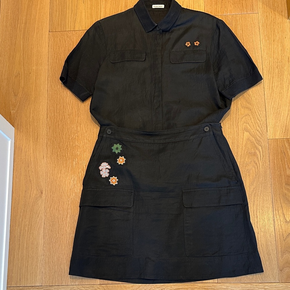 Black Blouse and Skirt with Colorful Accents by Former Bottega Veneta Designer